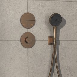 Hansgrohe ShowerSelect Comfort S bateria prysznicowa podtynkowa termostatyczna brąz szczotkowany 15559140