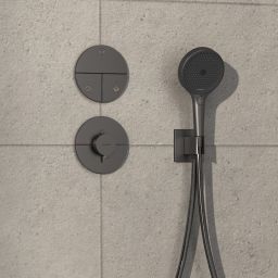 Hansgrohe ShowerSelect Comfort S bateria prysznicowa podtynkowa termostatyczna czarny chrom szczotkowany 15559340