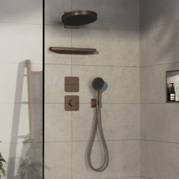 Hansgrohe ShowerSelect Comfort Q bateria prysznicowa podtynkowa termostatyczna brąz szczotkowany 15588140