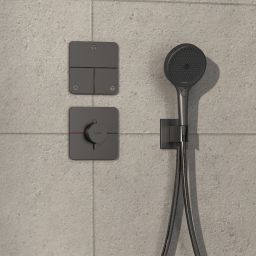Hansgrohe ShowerSelect Comfort Q bateria prysznicowa podtynkowa termostatyczna czarny chrom szczotkowany 15588340