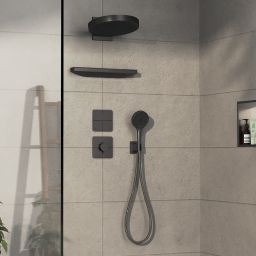 Hansgrohe ShowerSelect Comfort Q bateria prysznicowa podtynkowa termostatyczna czarny chrom szczotkowany 15588340