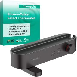 Hansgrohe ShowerTablet Select 400 bateria wannowo-prysznicowa ścienna termostatyczna czarny mat 24340670