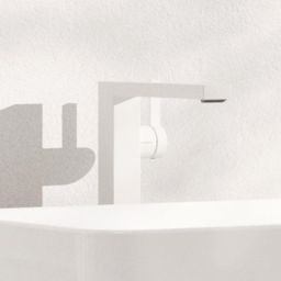 Hansgrohe Tecturis E bateria umywalkowa stojąca wysoka CoolStart biały mat 73070700