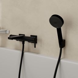 Hansgrohe Tecturis E bateria wannowo-prysznicowa ścienna czarny mat 73420670