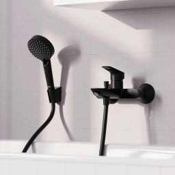 Hansgrohe Logis bateria wannowo-prysznicowa ścienna czarny mat 71400670