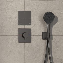 Hansgrohe ShowerSelect Comfort E bateria prysznicowa podtynkowa termostatyczna czarny chrom szczotkowany 15574340