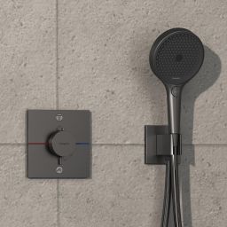 Hansgrohe ShowerSelect Comfort E bateria wannowo-prysznicowa podtynkowa termostatyczna czarny chrom szczotkowany 15572340