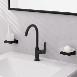 Hansgrohe Logis bateria umywalkowa stojąca z obrotową wylewką czarny mat 71130670