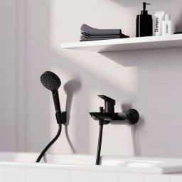 Hansgrohe Logis bateria wannowo-prysznicowa ścienna czarny mat 71401670