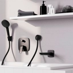 Hansgrohe Logis bateria wannowo-prysznicowa podtynkowa czarny mat 71405670