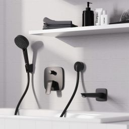 Hansgrohe Logis wylewka do baterii wannowej czarny mat 71410670