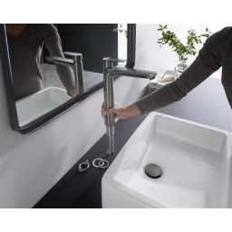 Hansgrohe Talis E bateria umywalkowa stojąca wysoka czarny chrom szczotkowany 71717340