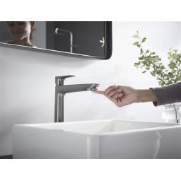 Hansgrohe Talis E bateria umywalkowa stojąca wysoka czarny chrom szczotkowany 71717340