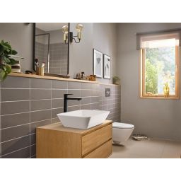 Hansgrohe Rebris E bateria umywalkowa stojąca czarny mat 72591670