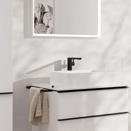 Hansgrohe Tecturis E bateria umywalkowa stojąca wysoka CoolStart czarny mat 73070670