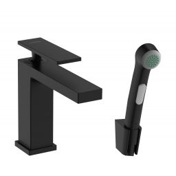 Hansgrohe Tecturis E bateria umywalkowa stojąca ze słuchawką typu bidetta czarny mat 73210670