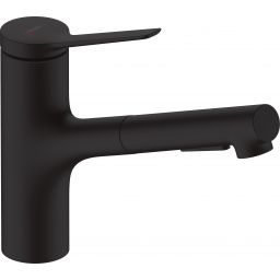 Hansgrohe Zesis M33 sBox bateria kuchenna stojąca z wyciąganą wylewką czarny mat 74821670