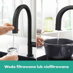 Hansgrohe Aqittura M91 FilterSystem bateria kuchenna stojąca z filtrem czarny mat 76800670