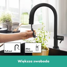 Hansgrohe Aqittura M91 FilterSystem bateria kuchenna stojąca z filtrem czarny mat 76800670