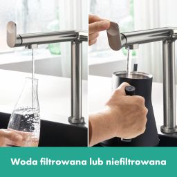 Hansgrohe Aqittura M91 FilterSystem bateria kuchenna stojąca z filtrem stalowy 76802800
