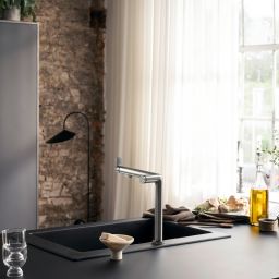 Hansgrohe Aqittura M91 FilterSystem bateria kuchenna stojąca z filtrem stalowy 76804800