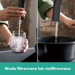 Hansgrohe Aqittura M91 bateria kuchenna stojąca z filtrem czarny mat 76836670