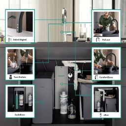 Hansgrohe Aqittura M91 bateria kuchenna stojąca z filtrem czarny mat 76836670