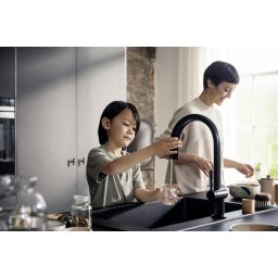 Hansgrohe Aqittura M91 bateria kuchenna stojąca z filtrem czarny mat 76836670