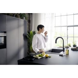 Hansgrohe Aqittura M91 bateria kuchenna stojąca z filtrem czarny mat 76836670