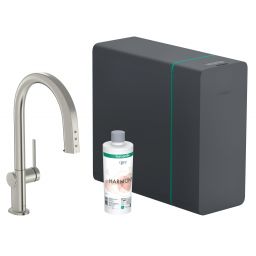 Hansgrohe Aqittura M91 bateria kuchenna stojąca z filtrem stalowy 76836800