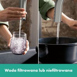 Hansgrohe Aqittura M91 bateria kuchenna stojąca z filtrem stalowy 76836800