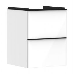 Hansgrohe Xelu Q szafka 48 cm podumywalkowa wisząca biały wysoki połysk/czarny mat 54019670