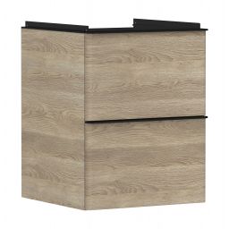 Hansgrohe Xelu Q szafka 48 cm podumywalkowa wisząca naturalny dąb/czarny mat 54021670