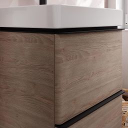 Hansgrohe Xelu Q szafka 48 cm podumywalkowa wisząca naturalny dąb/czarny mat 54021670