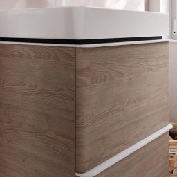 Hansgrohe Xelu Q szafka 48 cm podumywalkowa wisząca naturalny dąb/biały mat 54021700