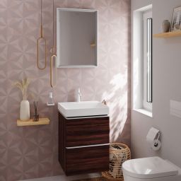 Hansgrohe Xelu Q szafka 48 cm podumywalkowa wisząca ciemny orzech/biały mat 54022700