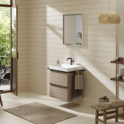 Hansgrohe Xelu Q szafka 58 cm podumywalkowa wisząca naturalny dąb/czarny mat 54025670