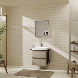 Hansgrohe Xelu Q szafka 58 cm podumywalkowa wisząca naturalny dąb/czarny mat 54025670