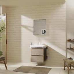 Hansgrohe Xelu Q szafka 58 cm podumywalkowa wisząca naturalny dąb/biały mat 54025700