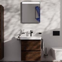 Hansgrohe Xelu Q szafka 58 cm podumywalkowa wisząca ciemny orzech/czarny mat 54026670