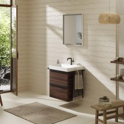 Hansgrohe Xelu Q szafka 58 cm podumywalkowa wisząca ciemny orzech/czarny mat 54026670