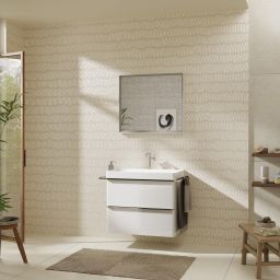 Hansgrohe Xelu Q szafka 78 cm podumywalkowa wisząca biały wysoki połysk/chrom 54027000