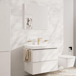 Hansgrohe Xelu Q szafka 78 cm podumywalkowa wisząca biały wysoki połysk/biały mat 54027700