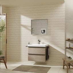 Hansgrohe Xelu Q szafka 78 cm podumywalkowa wisząca naturalny dąb/czarny mat 54029670