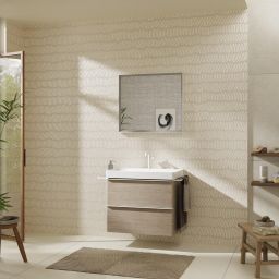 Hansgrohe Xelu Q szafka 78 cm podumywalkowa wisząca naturalny dąb/biały mat 54029700