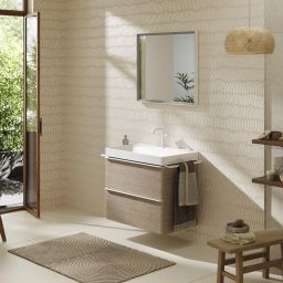 Hansgrohe Xelu Q szafka 78 cm podumywalkowa wisząca naturalny dąb/biały mat 54029700