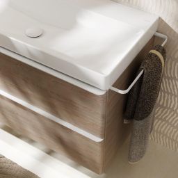 Hansgrohe Xelu Q szafka 78 cm podumywalkowa wisząca naturalny dąb/biały mat 54029700