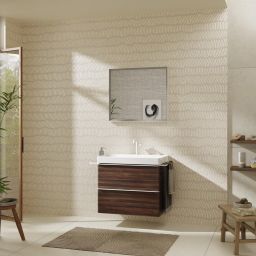 Hansgrohe Xelu Q szafka 78 cm podumywalkowa wisząca ciemny orzech/biały mat 54030700