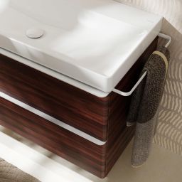 Hansgrohe Xelu Q szafka 78 cm podumywalkowa wisząca ciemny orzech/biały mat 54030700