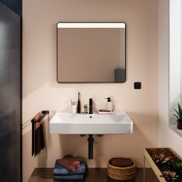 Hansgrohe Xarita Lite Q lustro 80x70 cm prostokątne z oświetleniem czarny mat 54958670